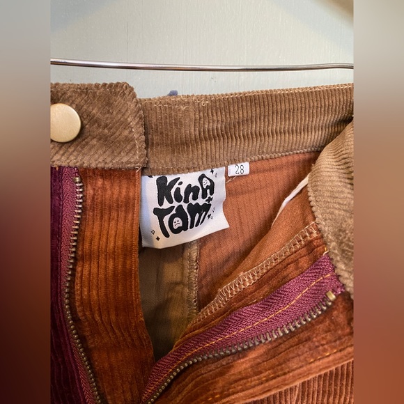 Kina and Tam Cropped Corduroy Patchwork Pants - Picture 2 of 3